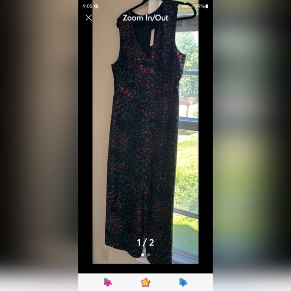 🍁🍂NWT Sugarlips 2x Garden State of Mind Larah Wide Leg Jumpsuit - Picture 4 of 5